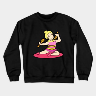 Chibi girl gymnastic with clubs Crewneck Sweatshirt